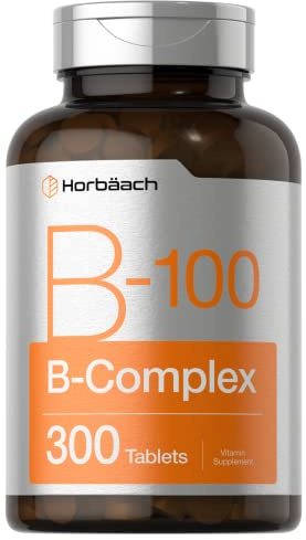 Horbäach Vitamin B-100 Complex | 100% of Daily Value | 300 Tablets