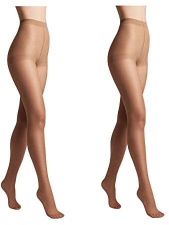 Conte elegant 2er-Pack langlebige Damenstrumpfhose Halbmatt - SOLO 40 DEN - Damen Feinstrumpfhose Strumpfhose mit markiertem Höschenteil - Einfarbig Farbe Bronz Größe 4