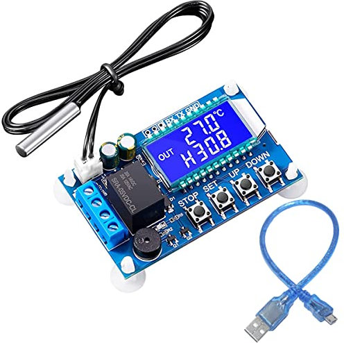 Youmile Electronic Thermostat Controller Board XY-T01 DC 6-30 V 24 V Digitale Temperaturregelungsplatine Elektronischer -50 ° C bis 100 ° C mit wasserdichtem NTC-Sonden-Mikro-USB-Kabel