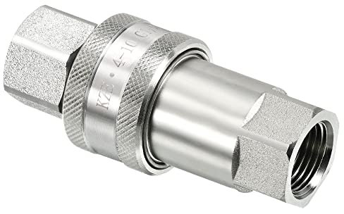 PATIKIL Hidráulico Rápida Conexión Acoplador Juego, 1 Juego Carbono Acero G1/2 Hembra Tubo Montaje Enchufe Adaptador para Construcción Agricultura, Plata