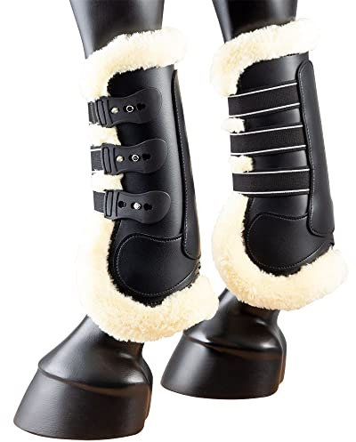 PFIFF 102960 Gamasche aus Kunstleder mit Kunstfell, Schwarz Cob