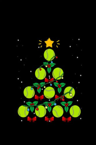 Tennis Ball Christmas Tree Racket Game Sport Nativity Xmas Notebook