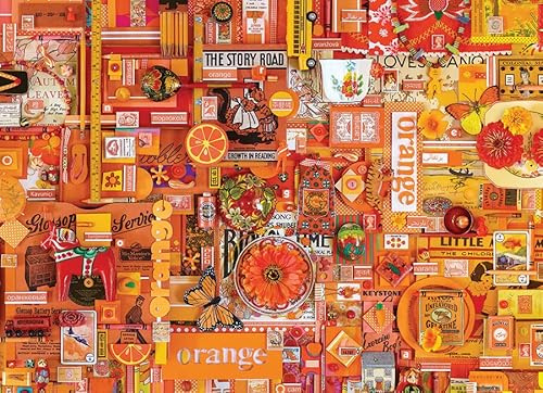 Cobble Hill Puzzle mit 1000 Teilen – Rainbow Collection: orange – Beispielposter enthalten