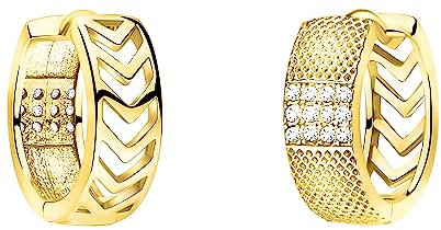 SOFIA MILANI - Damen Ohrringe 925 Silber - vergoldet/golden - Zirkonia Creole - E2093