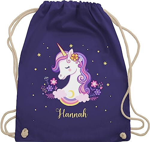 Turnbeutel Rucksack - Einhorn Geschenk Einhörner I Unicorn - Unisize - Lila - personalisierte geschenke mädchen einhornrucksack unicorns with beutel wechselbeutel kita kinderturnbeutel einhörnern
