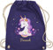 Turnbeutel Rucksack - Einhorn Geschenk Einhörner I Unicorn - Unisize - Lila - personalisierte geschenke mädchen einhornrucksack unicorns with beutel wechselbeutel kita kinderturnbeutel einhörnern