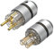 Brollitest High-End Schutzkontaktstecker Vergoldet Schukostecker Netzstecker Transparent Schuko Stecker+IEC 320 Kaltgerätestecker C15 Kupplung