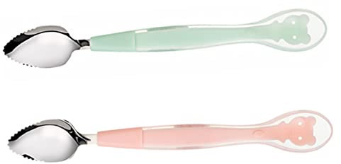 Beatifufu Baby-obstlöffel-set 2-teilig Schablöffel für Jungen und Mädchen Silikon Baby-fütterungsutensilien Abendessen Picknick Reisen
