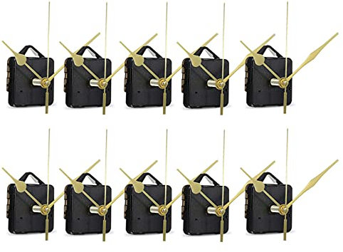 Tooteeru 10Pcs DIY Silent Movement Spindle Hands Wall Quartz Clock Movement Mechanism Repair Tools Part Clock Kit