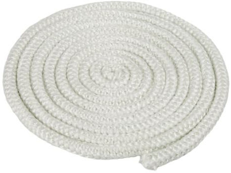 NQEUEPN Dichtungsband für Ofentüren 10mm x 4m, Robust Graphitimprägniert Kaminofen Türdichtung Fiberglas Dichtung Ersatz Holzofentürdichtung für Holzöfen Kamine (Weiß)