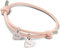 Love Faith Personalisiertes Freundschaftsarmband mit Gravur - Lederarmband in Altrosa mit 2-5 Herzen in Silber