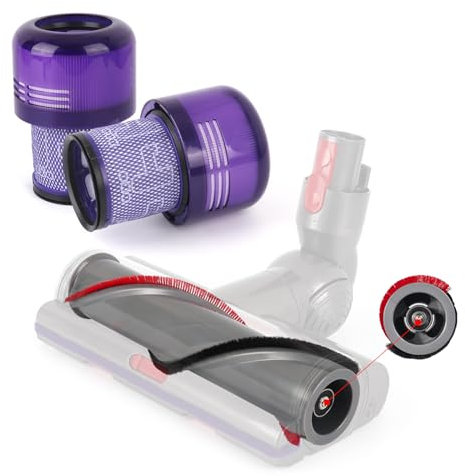 Brosse à rouleau et Filtre HEPA Post Compatible avec Dyson V11 Animal, V11 Torque Drive, V15 Detect Pièces détachées pour aspirateur sans fil, pour 970013-02 970100-05 969331-01