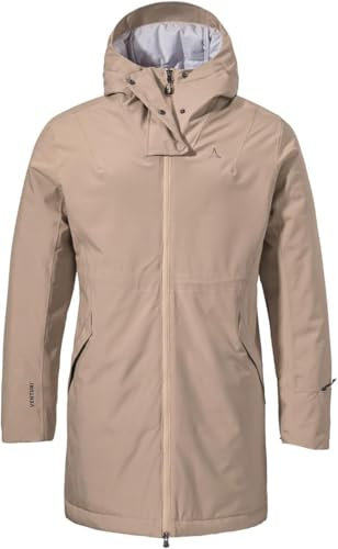 Schöffel Damen Ins Parka Style Crivat WMS, wasserdichte und atmungsaktive Winterjacke, komprimierbarer, leichter Parka mit nachhaltiger Wattierung, mushroom, 48