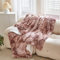 Wajade Fluffy Fuzzy Throw Blanket Super Soft Warm Large Blanket for Bed Couch Car Sherpa Faux Fur Blanket,Coffee White 200x220CM