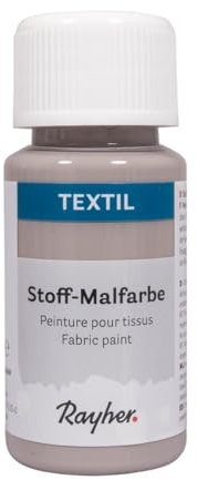 Rayher Textil Peinture pour Tissus, Acrylique Flacon 50ml Gris Granite, 35062558