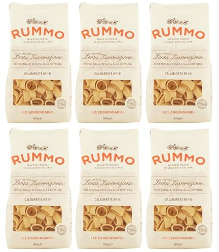 6er-Pack Rummo Pasta Calamarata N°141,Italienische Nudeln aus Hartweizengrieß,Italienische Pasta 500g