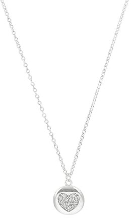 s.Oliver Kette mit Anhänger 925 Sterling Silber Damen Halsschmuck, mit Zirkonia synth., 42+3 cm, Weiß, Herz, Kommt in Schmuck Geschenk Box, 2037812