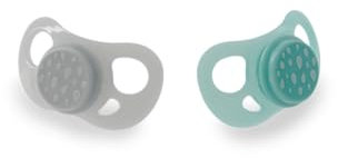 Twistshake Baby Schnuller, kiefergerechte Form, BPA Frei, Silikonsauger, 6 + Monate, Türkis und Grau, 2er pack