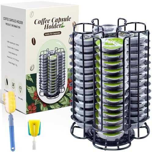 TEGOVE Porte-Capsules de Café Compatible avec Tassimo,Supports pour Capsules de Café for Tassimo,Support à capsules à Café,360° Porte Capsule,Grande capacité Peut contenir 52 capsules(Noir)