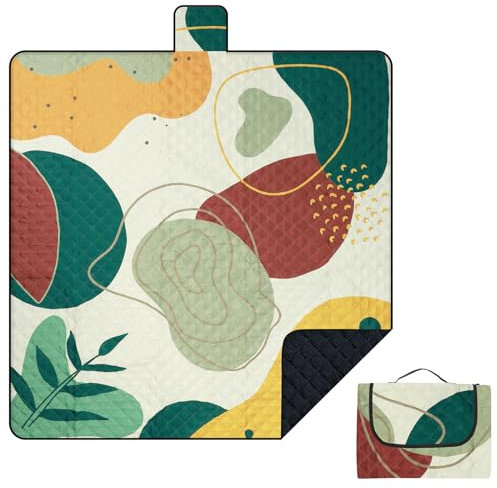 Outplea Kinder Picknickdecke Wasserdicht Faltbar, 200x200cm Tragbare Strandmatte Tier Maschine Waschbar, Große Outdoor Decke für Camping Reisen Wandern, Füchse