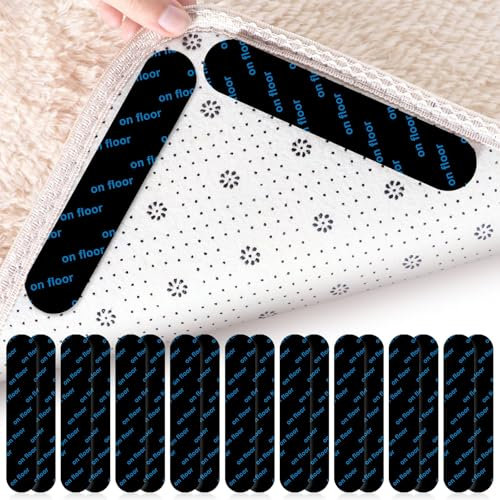 Quelcc 28 Stück Antirutschmatte für Teppich - Waschbare und Wiederverwendbare Rutsch Stop Pads Zur Verhinderung des Verrutschens