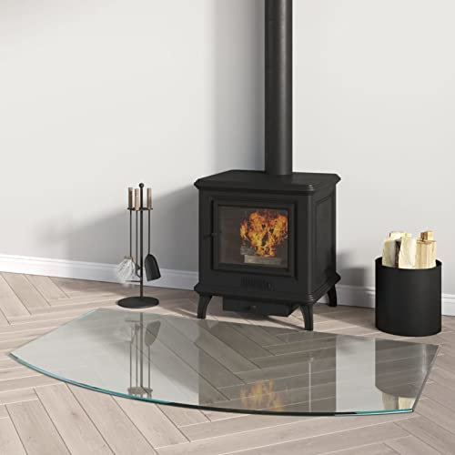 Homgoday Glasplatte für Kamin, 100 x 60 cm, feuerfeste Platte gegen Feuer, Funkenschutz, Boden