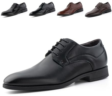 Zapatos Oxford Hombre Zapatillas Cordones Zapatos Vestir Derby Traje Formales Brogue Boda Negocios Calzado Clásico Transpirables GPG810 Negro 45