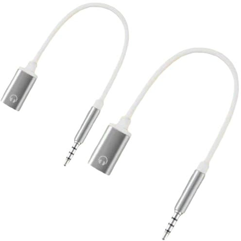USB C to Aux Audio Dongle Cable Cord, 3.5mm male to type-c female Audio Cord 3.5mm Analog Cable Type-C Converter work with MP3 Players,Laptop,Tablet, Smartphone (2pcs Silver)