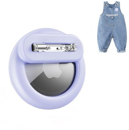 Dingfeiyu Airtag Holder Hidden, Custodia per localizzatore GPS nascosta, Custodia Airtag Nascosta con Spilla per bambini, anziani, animali domestici, zaini, bagagli (viola)