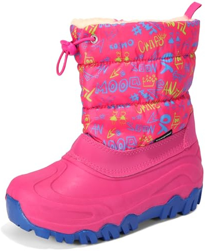 Apawwa Unisex Kinder Winterschuhe Outdoor Winterstiefel Jungen Warmfutter Schneestiefel Mädchen HD483 Color Fuchsia Size 25