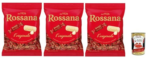 Italian Gourmet Rossana Caramelle ripiene, cremige Bonbons Beutel 3 x 194g | Cuore morbido dal gusto unico, Süßigkeit in Tüte, perfette per feste, Gesamtnettogewicht 582 g + Kostenlos Polpa 400g