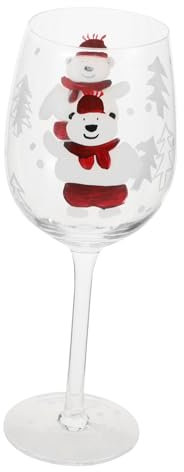 HOLIDYOYO Copa De Vino Creativa De Pintada Mano Vaso De Vino Temático Navideño Para Fiestas y Celebraciones Capacidad Moderada Material De Vidrio Seguro y Reutilizable