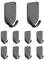 HAN-LBG 10 Pack Self Adhesive Hooks, Wall Hooks Stick on Extra Strong for Bathroom, Shower, Kitchen, Door, Refrigerator