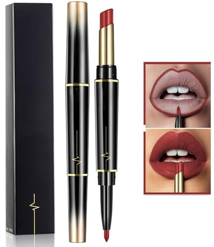 16 Farben langanhaltender Lippenstift und Lippenkonturenstift-Kombination, Lippenkonturenstift und Lippenstift für Frauen, langanhaltender Lippenstift,matter Lippenkonturenstift (13#)