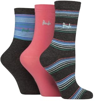 Pringle of Scotland Ladies Patterned Cotton Socks Pack of 3