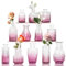 Lot de 12 petits vases en verre avec couvercles décoratifs violets pour décoration de table, mariage, réception, maison, bouteilles vintage (12, violet)