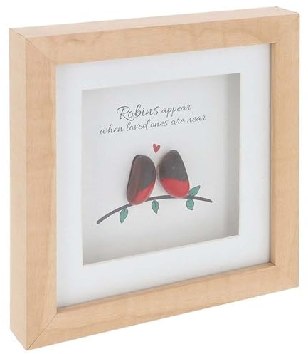 Shudehill Giftware Pebble Glass Square Plaque - Robins Appear Wall Art