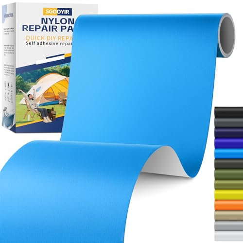 Sgooyir Parches de Reparación de Nylon de Autoadhesivo Azul marino, 15x160cm Parche de Reparación Autoadhesivo Para Chaqueta, Adhesivos Parches Para Ropa, Parches Plumas,Tienda, Bolsa, Mochila