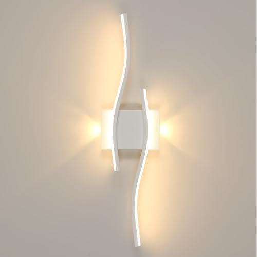 Comely LED Wandleuchte Innen Weiß 60CM, 20W 2250LM Mordern Wandlampe LED 3000K Warmweiß, Dekorative Wandbeleuchtung für Schlafzimmer Wohnzimmer Korridor Treppenhaus