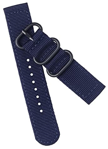GLSTOY Nylon Uhrenarmband Strap Langlebiges Webband Mit Schwarzer Metallschließe Verstellbares Ersatzarmband Für Herren Damen Komfortabel Und Robust Passend Für Viele Uhrenmodelle Blau