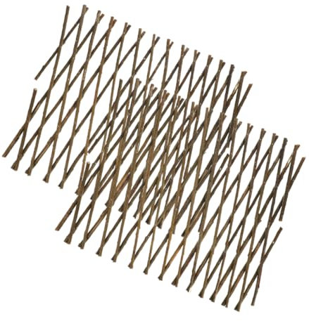 HOMSFOU 2 Stück Holzhecke Pflanze Klettergerüst Zaun Rankgitter Dekor Gitter Zaun Rankgitter Balkon Rankgitter Szene Zaun Holzgitter Wand Pflanzgefäß Sichtschutz Zaun Kaffee