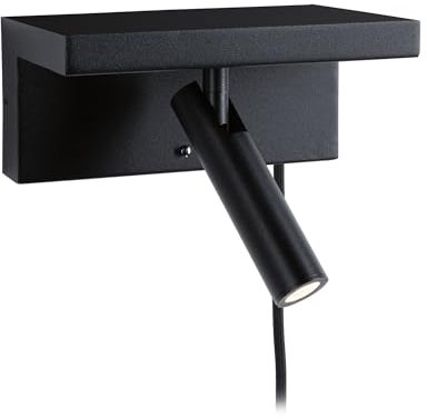 Paulmann 71107 LED Wandleuchte 3-Step-Dim Jerik USB C 3000K 160lm 230V 2,4W dimmbar Schwarz matt