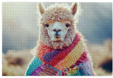 Alpaka Puzzle 4000 Teile Erwachsene Tier, Puzzles mit Verpackung Box und Poster, Lustig Stress Abbauen Familien Unterhaltungsspiele für Raumdekoration, Kreative Geschenke für Männer/Frauen 1T-348