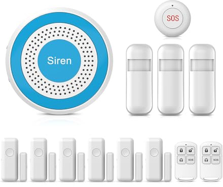 PGST Sistemi di Sicurezza Casa Intelligenti,Sistema Allarme Porta Wifi con Sensore Finestra,Rilevatore Movimento,Controllo Remoto App Tuya,Compatibile con Alexa e Google per Appartamento