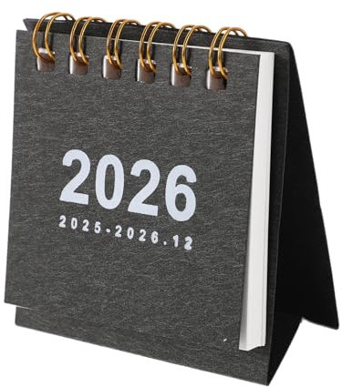 Homoyoyo Mini Tischkalender 2026 Kleiner Stehender Wochenkalender Zum Umblättern Für Die Tägliche Terminplanung Als Dekoration Für Das Home Office Schwarz