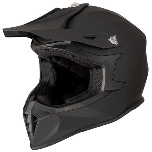 VINZ Luis Casco Motocross | Casco Moto Omologato ECE 22.06 | Casco Cross per Uomo e Donna | Casco Downhill / BMX MTB Integrale | Taglie XS-XXL - Nero Opaco