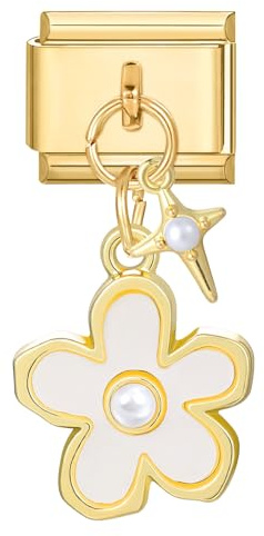 Loozykit Italian bracelet charms gold mit Anhänger italian Charms 9mm verstellbares Edelstahl italian charm armband Persönlichkeits armband Zubehör Geschenke für Mädchen