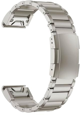 synsing 26mm Titan Armband mit Schnellverschluss Kompatibel mit Fenix 8 51mm/Enduro 3 51mm/7X Pro/6X Pro, 22mm Metall Armband 22mm Kompatibel mit Fenix 8 47mm/E 47mm/7/6 Pro/5 Plus/Forerunner 965 955