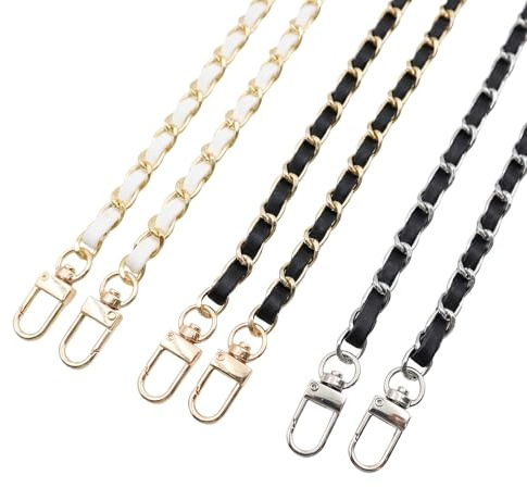 BEELUKY 3 Stück Taschenkette 120 cm Metall Kette für Tasche Kettenriemen Ersatz Schulterriemen Kette Schultergurt mit Schnallen für Damen Umhängetasche Geldbörse Handtaschen
