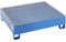 eurokraft | basic | Stahl-Auffangwanne für 200-l-Fässer | LxBxH 1200 x 1200 x 285 mm | mit Zulassung | blau pulverbeschichtet | mit Gitterrost